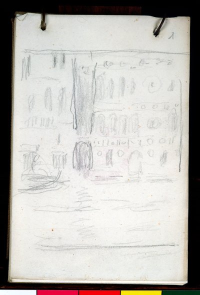 Boceto del Palazzo Dario de Claude Monet
